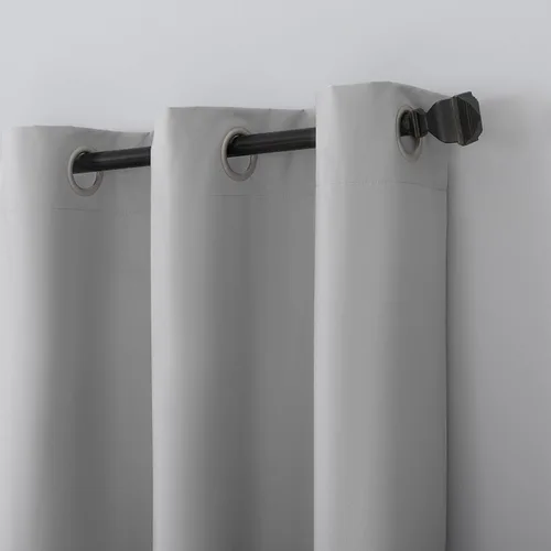 Miniatura 3 de Sun Zero Cyrus - Par de paneles de cortinas térmicas 100 % opacas con ojales, 40 x 84 pulgadas Gris plateado