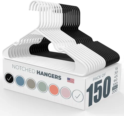 Miniatura 17 de Perchas de plástico gris para ropa Paquete de 200 unidades disponibles para 15, 30, 45, 60, 100, 150, 200 unidades, perchas de plástico