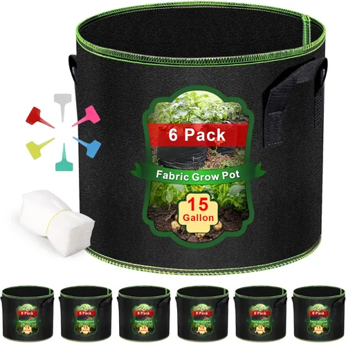 Miniatura 10 de MEKOLIFE Bolsas de cultivo de 5 galones, paquete de 3 unidades, bolsas de tela no tejida gruesa con asas para plantar verduras, flores, papas