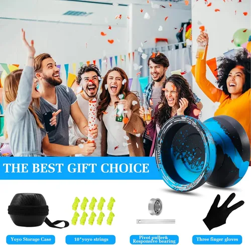 Miniatura 6 de FETESNICE Yoyo profesional de mariposa Y26 - Yoyo giratorio de dedo de doble modo receptivo/no responde, para niños, adultos y jugadores