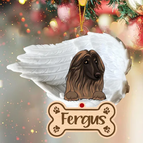 Miniatura 59 de Adorno de perro afgano de 1 ángel, adorno acrílico 2D personalizado conmemorativo para perros, regalo por pérdida de mascotas, regalo