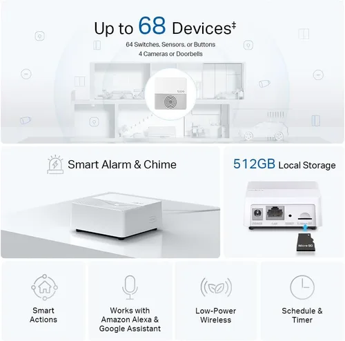 Miniatura 3 de TP-Link Tapo Smart Hub con timbre integrado, requiere Wi-Fi de 2.4 GHz, conecta hasta 64 dispositivos inteligentes + 4 cámaras, protocolo