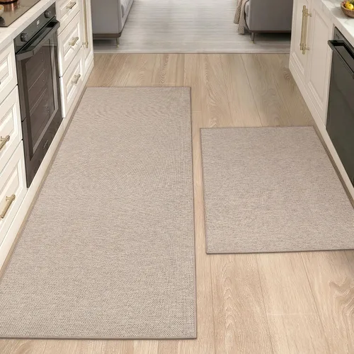 Miniatura 11 de Color&Geometry 2 alfombras y tapetes de cocina antideslizantes, lavables, absorbentes, fáciles de limpiar, tapetes de cocina para frente