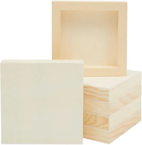 Miniatura 12 de Bright Creations Art Supplies - Paneles de madera para pintar, 10 x 10 pulgadas, 0.83 pulgadas de profundidad de cuna, sin terminar, paquete de 6