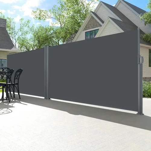 Miniatura 14 de PATISOL Toldo lateral retráctil de aluminio de 138" x 71" para patio al aire libre divisor de privacidad plegable, resistente al agua y a los rayos