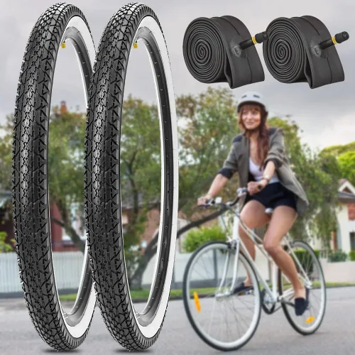 Miniatura 7 de Paquete de 2 neumáticos y tubos de bicicleta Beach Cruiser de 24 pulgadas/26 x 2.125 pulgadas o sin tubos de 24 pulgadas/26 x 1.75 pulgadas/2.125