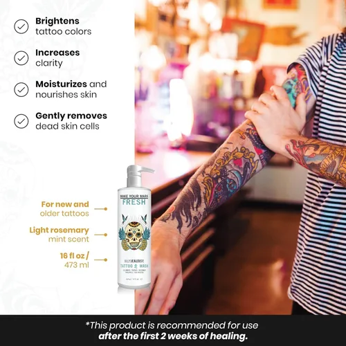 Miniatura 8 de Billy Jealousy Make Your Mark Fresh Tattoo Wash, Cleansing and Hydrating Tattoo Aftercare Enriched With Cucumber and Rosemary
