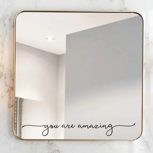Miniatura 4 de Adhesivo para Espejo You are Amazing – Calcomanía de Pared de Vinilo Negro de 17x2 pulgadas, Decoración Inspiradora de Baño, Frase para Habitación