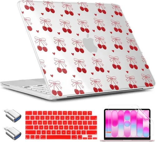 Miniatura 25 de TWOLSKOO Funda para MacBook Neo de 13 pulgadas 2026 A3404 A18 Pro Chip, carcasa rígida de plástico con adaptador tipo C, 2 fundas para cámara web