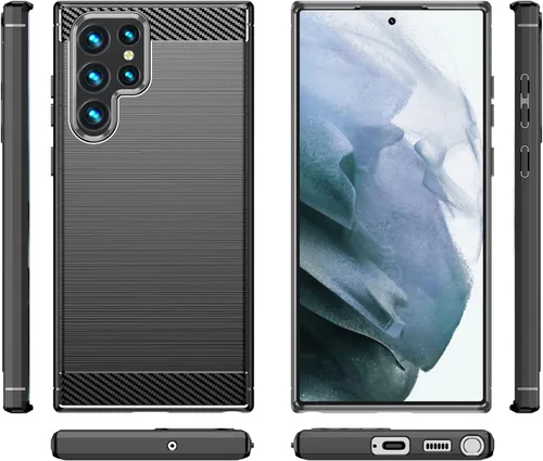 Miniatura 2 de Funda para teléfono Samsung Galaxy S22 Ultra, funda Samsung S22 Ultra, absorción de impactos, flexible, TPU de goma, adecuada para Samsung Galaxy