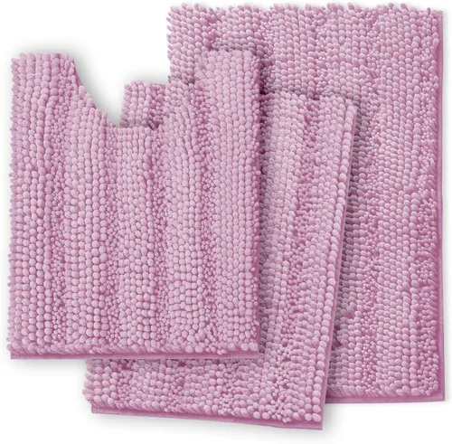 Miniatura 24 de Clara Clark Tapetes para baño de felpilla, tapetes de baño de felpa ultra suaves, lavables a máquina, con parte trasera antideslizante, 44 x 26 Negro