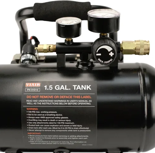 Miniatura 3 de VIAIR Compresor Plug-N-Play 380C, 12V, tanque de 1.5 galones, 200 PSI nominal con acceso de alimentación de 7 vías, para clavar, herramientas
