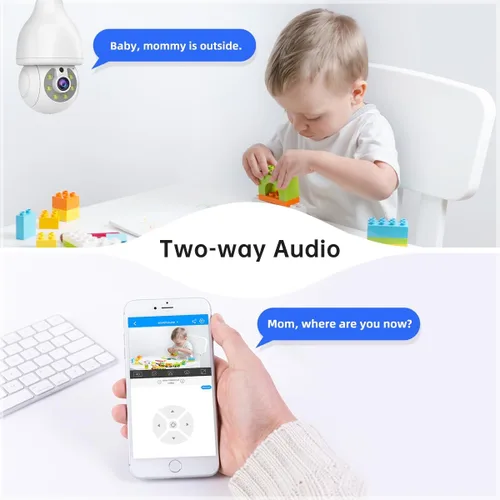Miniatura 4 de EVERSECU Cámara de seguridad con bombilla HD de 2K, WiFi inalámbrica de 2.4G y 5Ghz, interior y exterior, compatible con Onvif, transmisión RTSP