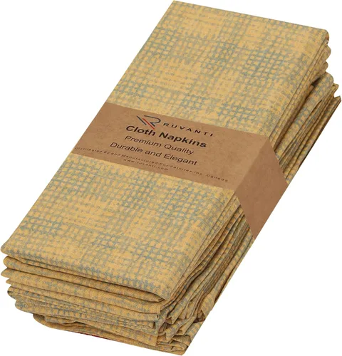 Miniatura 20 de Ruvanti - Servilletas de tela, paquete de 6, 45x45 centímetros, 100% algodón, lavables, suaves y absorbentes, perfectas para bodas, cenas de Belleza