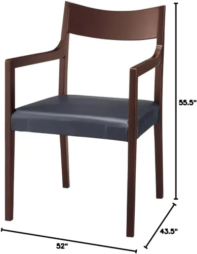 Miniatura 2 de Sakuraya Industrial DC-104 Dining Chair, Black x Dark Brown