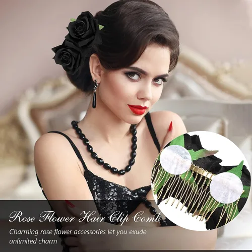 Miniatura 3 de Waydress 12 pinzas para el pelo con diseño de rosas, broches florales de flores mexicanas, accesorios para mujeres, regalos del día de la madre