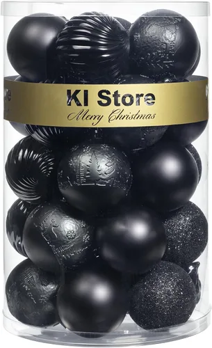 Miniatura 16 de KI Store Bolas de Navidad Borgoña 34 piezas 2.36-Pulgadas Adornos de Decoración para Árbol de Navidad para Árbol de Navidad Vacaciones Corona