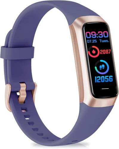 Miniatura 10 de Rastreador de actividad física, monitor de actividad con frecuencia cardíaca 24/7, monitor de sueño de presión arterial de oxígeno en sangre, Negro