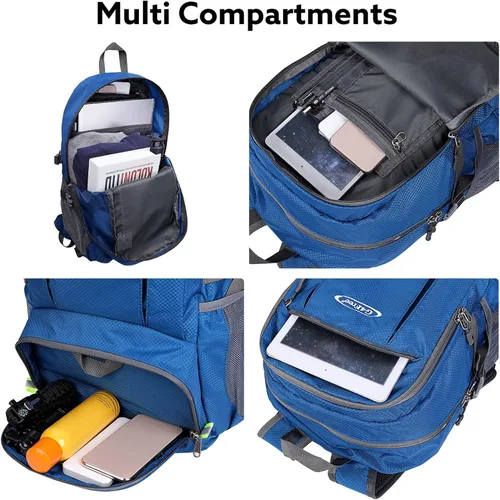 Miniatura 3 de G4Free Mochila de senderismo plegable ligera 40L, mochila de viaje impermeable Azul oscuro