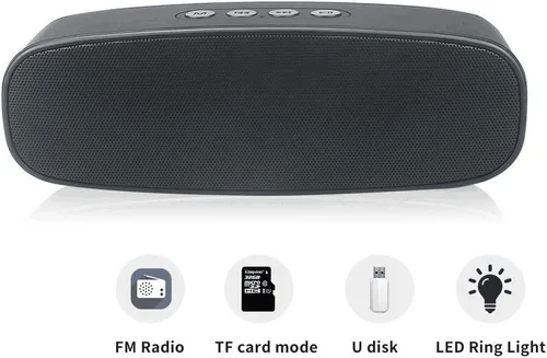 Miniatura 2 de Altavoz Bluetooth inalámbrico con ranura para tarjeta AUX/USB/TF, altavoz estéreo portátil al aire libre con audio HD, graves mejorados, doble