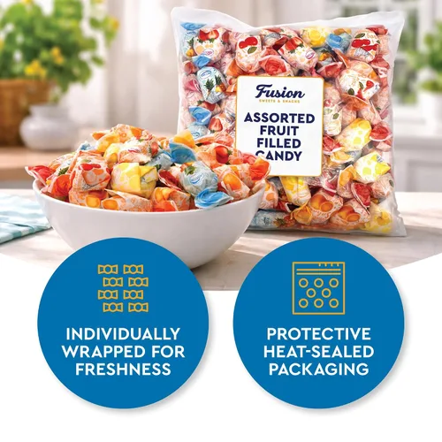 Miniatura 5 de Arcor - Caramelos duros rellenos de frutas, bolsa surtida de 2 libras a granel (aproximadamente 150 piezas), dulces Bon Bons Fruitfuls, caramelos