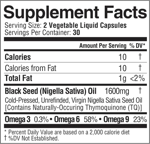 Miniatura 3 de Dr. HERBALIST Cápsulas de aceite de semilla negra de 1600 mg - Aceite de semilla de comino negro prensado en frío, Nigella Sativa - 60 cápsulas