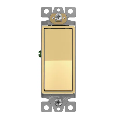 Miniatura 16 de ENERLITES Interruptor de luz de paleta decorativa de 3 vías, acabado brillante, un solo polo o tres vías, 3 cables, tornillo de puesta a tierra