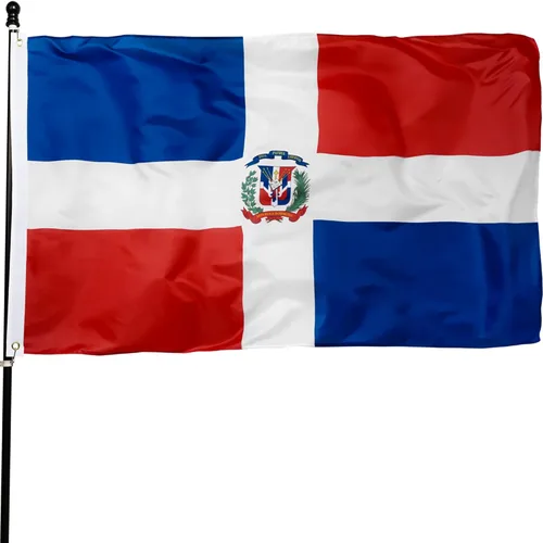 DANF - Bandera dominicana de poliéster de 3 x 5 pies, bandera de República Dominicana, banderas nacionales de poliéster con ojales de latón, 3 x 5
