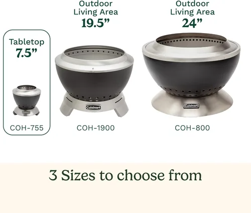 Miniatura 3 de Cuisinart Cleanburn - Fogata de mesa sin humo, 7.5 pulgadas, ligera, portátil, sin humo, con base extraíble para cenizas y bolsa de transporte