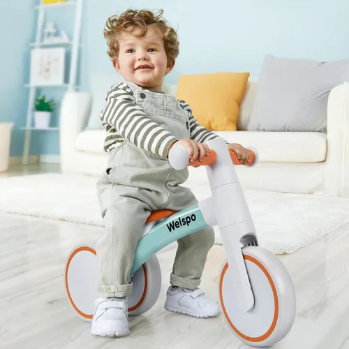 Miniatura 9 de welspo Bicicletas de equilibrio para bebés de 1 año para niños y niñas de 12 a 24 meses, primera bicicleta, andador infantil, sin pedales, 3 ruedas