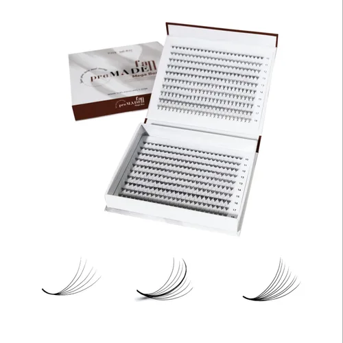 THE LASH SUPPLY 450 abanicos, 10D Promade Fan Mega Box, rizo C/D, longitud de mezcla 0.394-0.709 in, 0.05 de grosor, rizo natural y duradero,