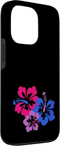 Miniatura 3 de Funda para iPhone 13 Pro Bisexual Bi Pride Sutil Hibiscus Flower Hawaii LGBT LGBTQ