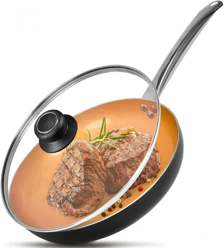Miniatura 5 de Tapa de vidrio de 8 pulgadas para tapa de sartén, tapa de sartén, tapa de sartén, tapa de sartén con asa, compatible con sartén de hierro fundido