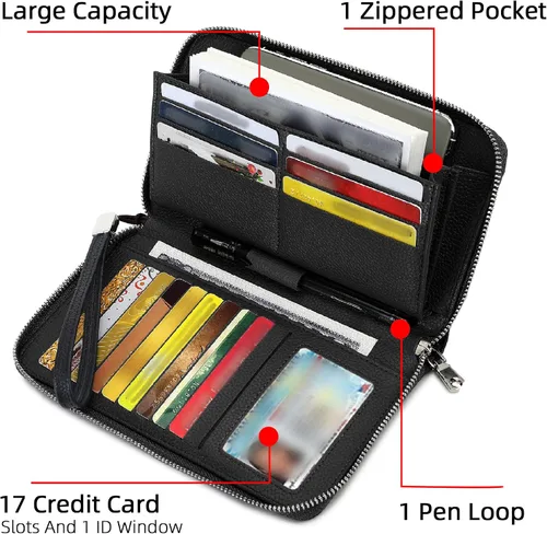Miniatura 5 de Billeteras con múltiples ranuras para tarjetas con muchas ranuras para tarjetas con muchas ranuras para tarjetas para mujeres, carteras