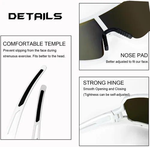 Miniatura 4 de SPOSUNE Gafas de sol polarizadas de ciclismo para hombres y mujeres, UV400, gafas deportivas para bicicleta, béisbol, correr, MTB C22