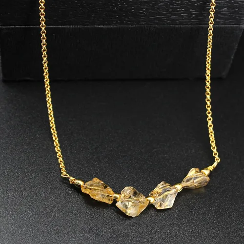 Miniatura 21 de Gempires Natural Raw Bar Crystals Pendant Necklace Handmade Jewelry 22 inch Adjustable Chain