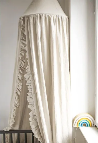 Miniatura 5 de Dosel de Cama con Volantes Rincón de Lectura Tienda de Juego para Niños Boho Red Colgante Decoración de Cuarto de Juegos (Beige)