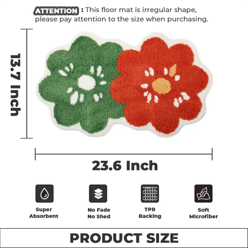 Miniatura 2 de Alfombra de baño ultra absorbente, de microfibra gruesa y resistente, esponjosa, lavable a máquina, alfombra de baño antideslizante para baño