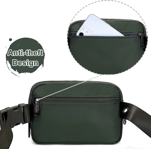 Miniatura 6 de AROME Mini bolsa de cinturón para mujer, riñonera de moda, cangurera cruzada con extensor de correa para mujeres y hombres, bolsa de cintura