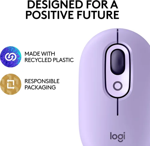 Miniatura 5 de Logitech POP Mouse, ratón inalámbrico con emojis personalizables, tecnología SilentTouch, desplazamiento de precisión/velocidad, diseño compacto