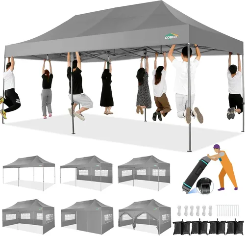 Miniatura 268 de COBIZI Tienda de campaña desplegable de 6.6 x 6.6 pies, toldo resistente, fácil de instalar, impermeable, para exteriores, fiestas, playa, jardín