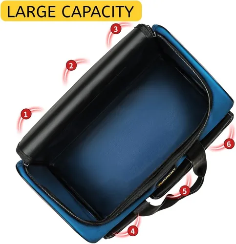 Miniatura 11 de Bolsas de herramientas WINHUNT para hombres, organizador de herramientas de 17 pulgadas con 6 bolsillos, tela impermeable de tela 600D, 16.9 x 11.8