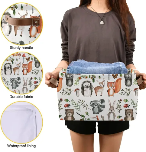 Miniatura 8 de senya Cesta de almacenamiento de 2 piezas, bolsa de ropa plegable grande rectangular de tela plegable para la ropa sucia, cubo de lavado plegable