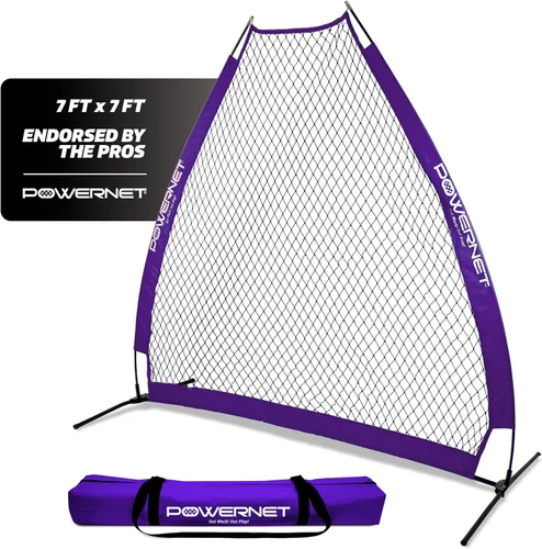 Miniatura 9 de PowerNet Baseball Training Equipment Baseball Net, Portable Softball Batting Practice Pitching Screen, 7-FT I-Screen or A-Frame Pitching Net