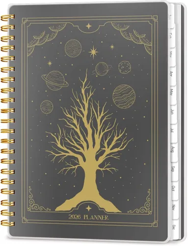 Agenda 2026 de 8.5 x 11 pulgadas, planificadores semanales mensuales grandes con pestañas, calendario diario A4 encuadernado en espiral, agenda