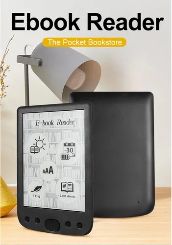 Miniatura 2 de Lector de libros electrónicos, librería de bolsillo, lector de pantalla táctil HD de 6 pulgadas, portátil y amigable para los ojos