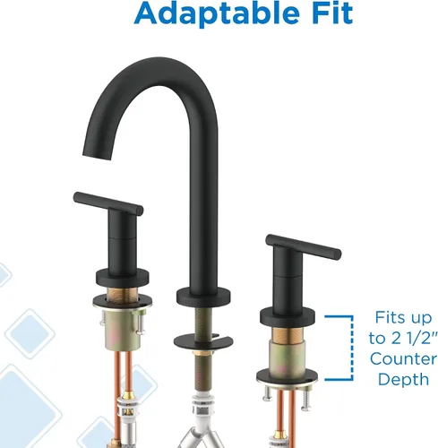 Miniatura 10 de Gerber Fontanería Parma Trim Line Grifo de lavabo generalizado de dos manijas Negro satinado