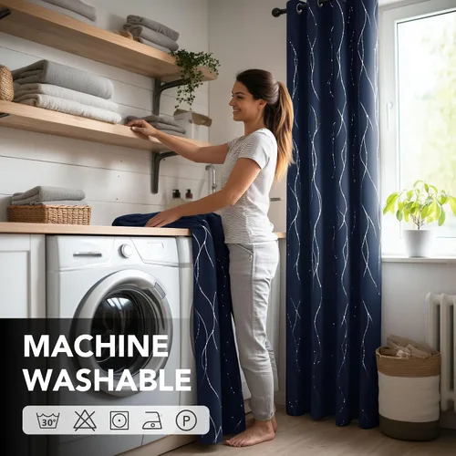 Miniatura 7 de Deconovo Juego de 2 paneles de cortinas blackout, 84 pulgadas de largo, cortinas para dormitorio con ojales y diseño floral