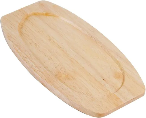 Soro Essentials - Base de madera para fajita de forma ovalada de 12-5/8" x 9" x 3/4" - Base de madera para fajita chisporroteante para fajita de