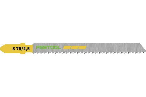 Festool 204256 Hoja de sierra de calar S 75/2,5/5 para corte de madera fina, paquete de 5
